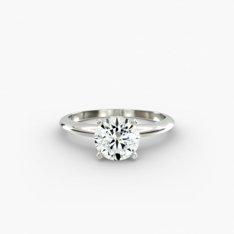 Classic Four Prong Solitaire Engagement Ring in Platinum