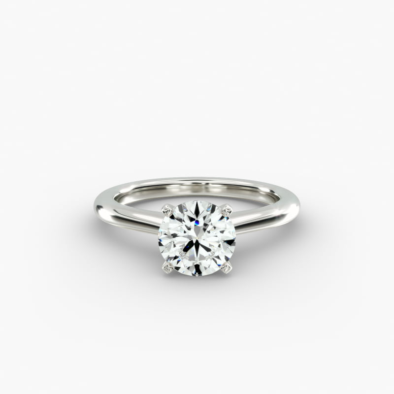 Petite Solitaire Engagement Ring in 14k White Gold