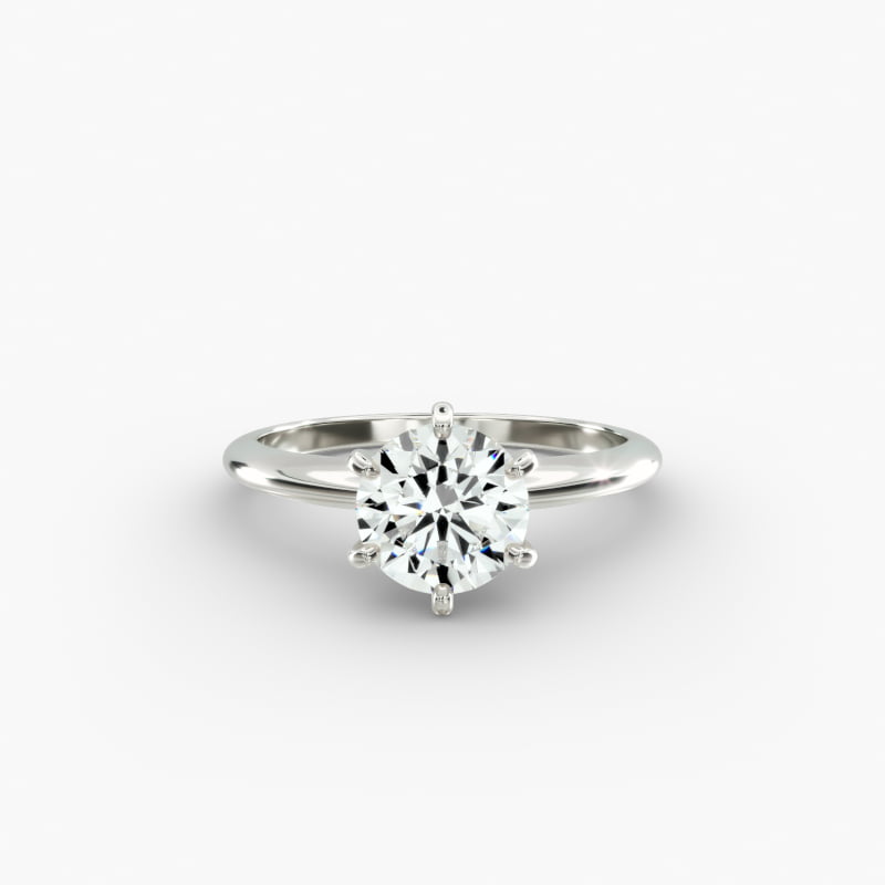 Classic Six-Prong Solitaire Engagement Ring in Platinum
