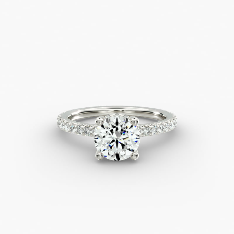 Blue Nile Studio Petite French Pavé Crown Diamond Engagement Ring in Platinum (1/3 ct. tw.)