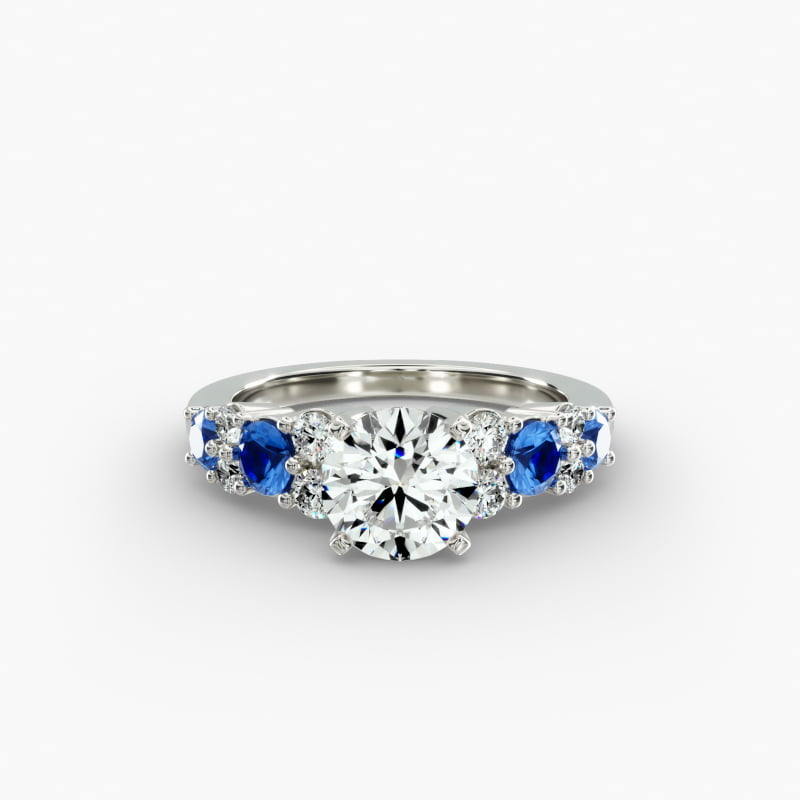 Garland Sapphire and Diamond Engagement Ring in Platinum