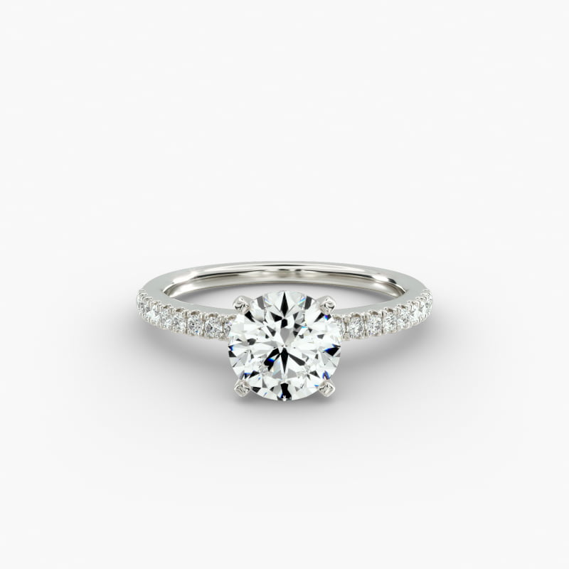 Riviera Pavé Diamond Engagement Ring in 14k White Gold (1/6 ct. tw.)