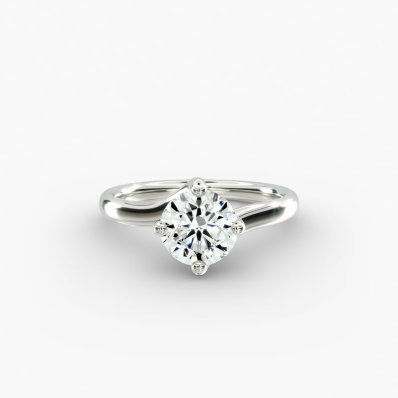 ZAC ZAC POSEN  Bypass Solitaire Engagement Ring in Platinum
