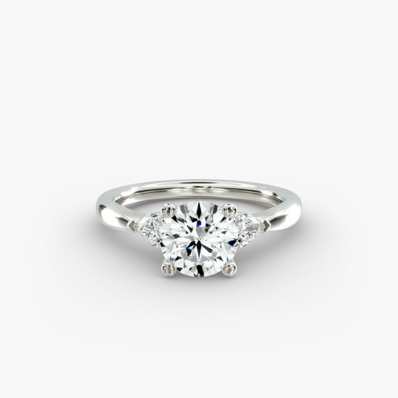 Pear Sidestone Diamond Engagement Ring in 14k White Gold (1/4 ct. tw.)