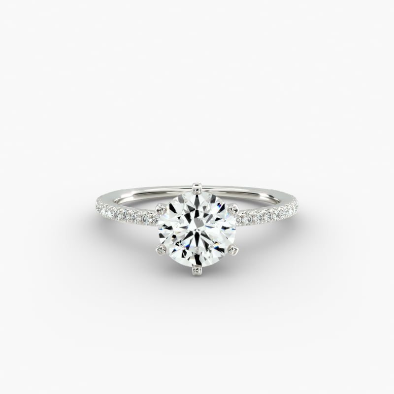 Eternal Riviera Lab-Grown Diamond Engagement Ring in 14k White Gold (1/6 ct. tw.)