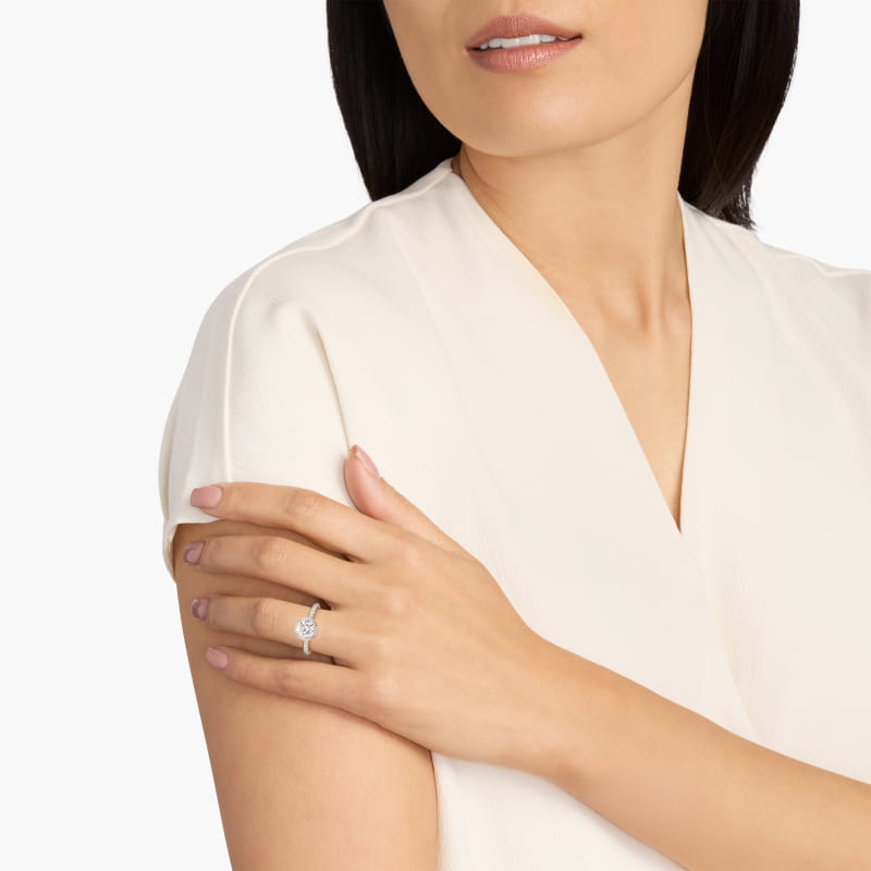 Blue Nile Studio Heiress Halo Diamond Engagement Ring in 14K White Gold