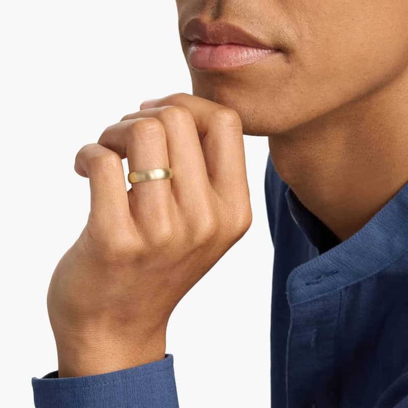 Matte Classic Wedding Ring in 14k Yellow Gold (5mm)