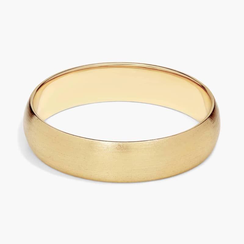 Matte Classic Wedding Ring in 14k Yellow Gold (5mm)