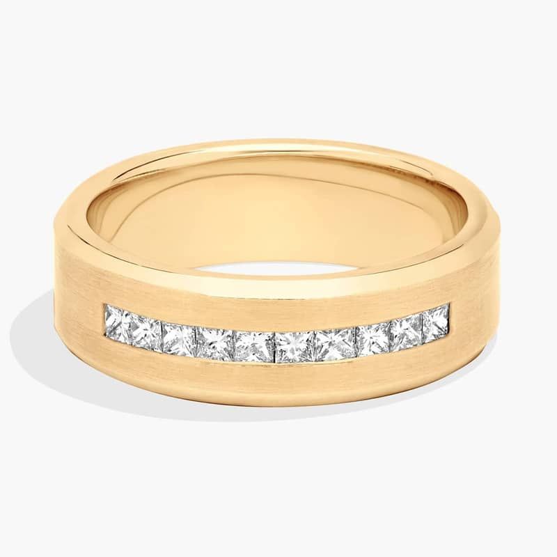 Princess-Cut Channel-Set Diamond Wedding Ring in 14k Yellow Gold (7 mm, 1/2 ct. tw.)