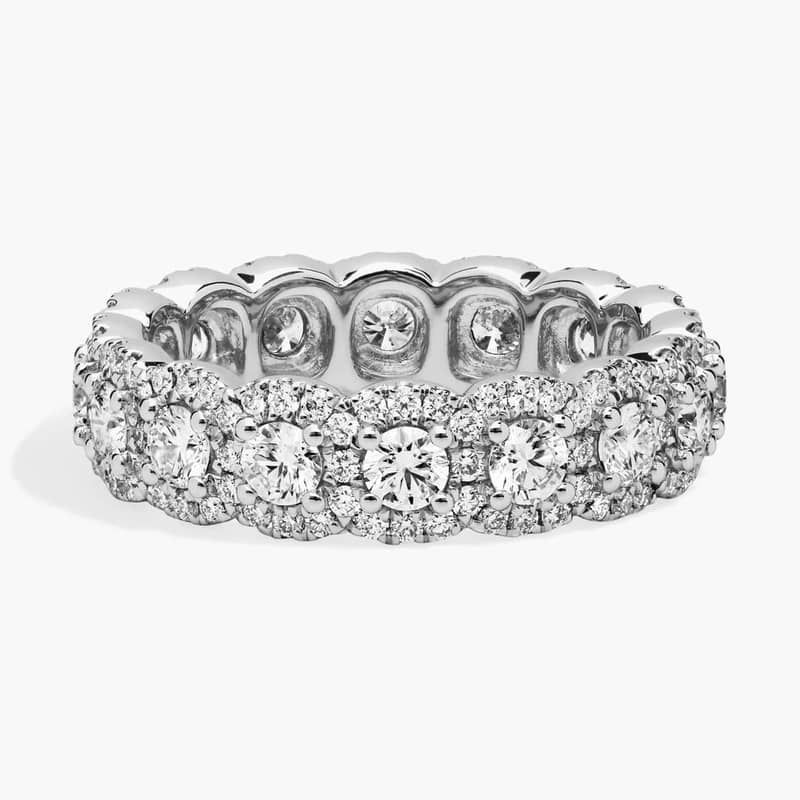 Halo Diamond Eternity Ring 18k White Gold (2 ct. tw.)
