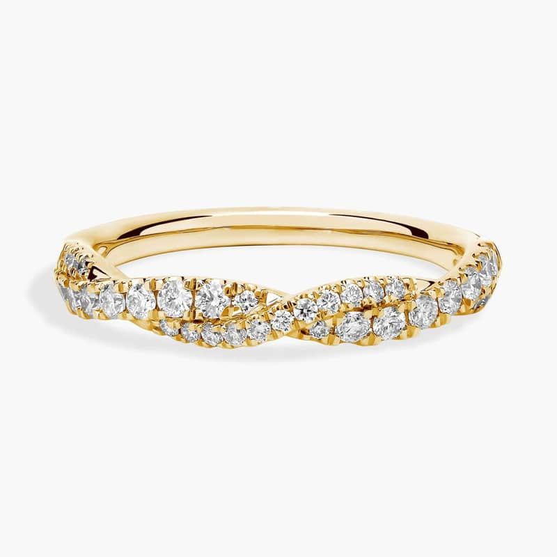 Overlapping Twist Diamond Ring in 14k Yellow Gold (1/3 ct. tw.)