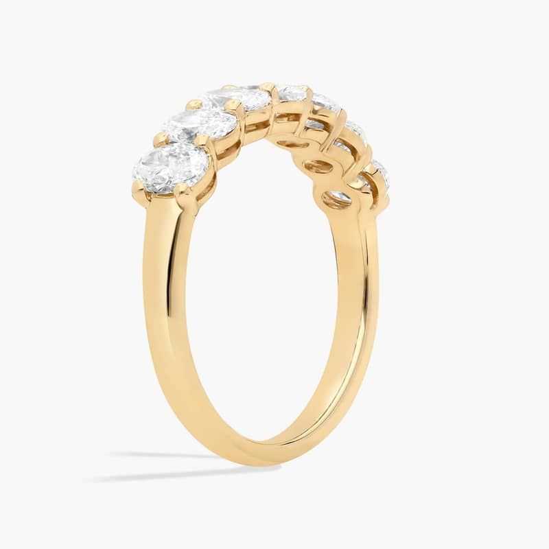 Seven Stone Oval Lab-Grown Diamond Ring In 14K Yellow Gold (1 1/2 Ct. tw. - F-G / VS2-SI1)