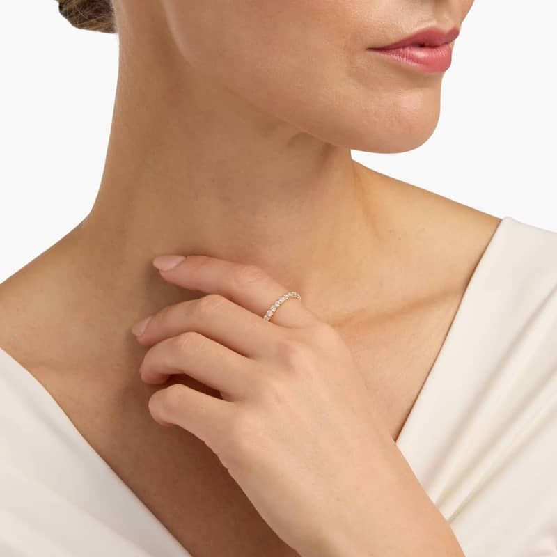 French Pavé Lab-Grown Diamond Eternity Ring In 14K Yellow Gold (1 Ct. tw. - F-G / VS2-SI1)