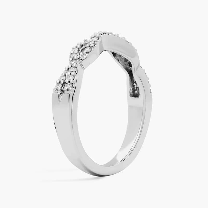 Stackable Diamond Chevron Ring in 14K White Gold (1/6 Ct. Tw.)