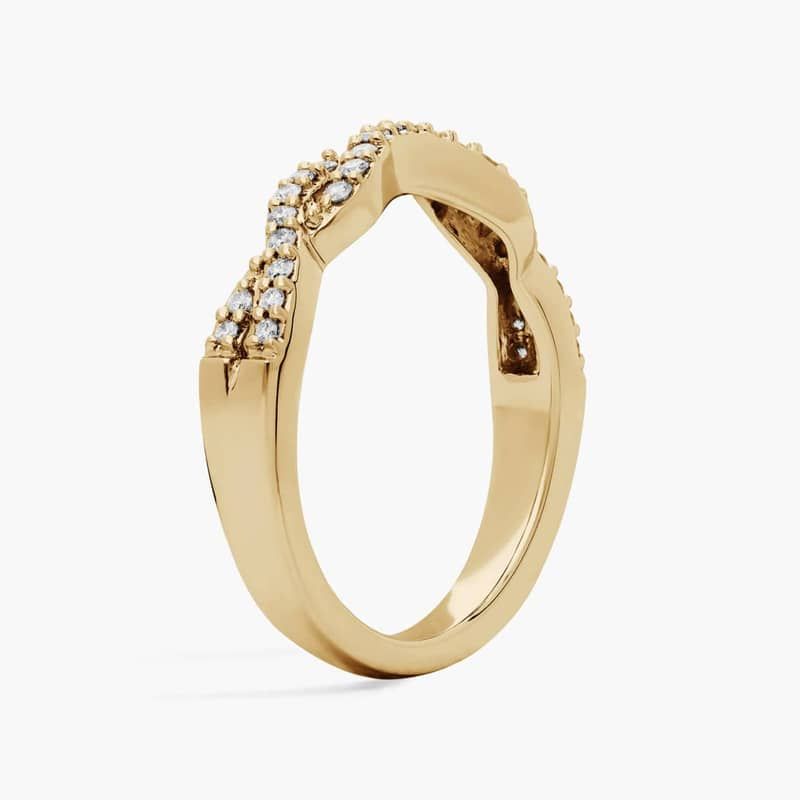 Stackable Diamond Chevron Ring in 18K Yellow Gold (1/6 Ct. Tw.)