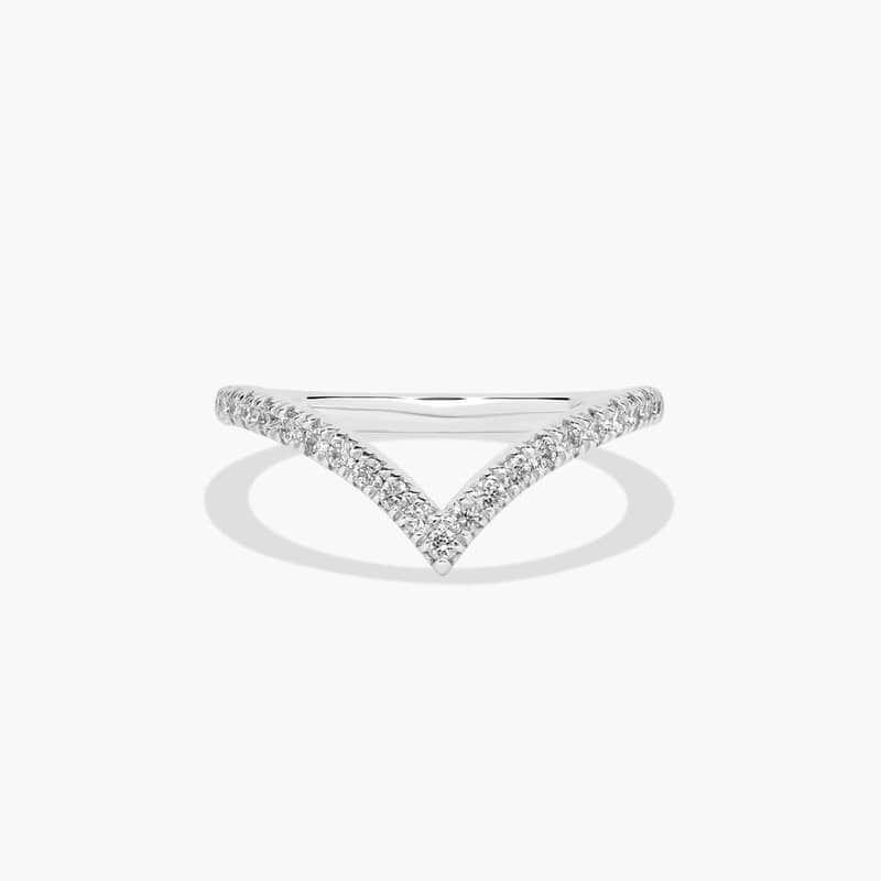 V Contour Diamond Wedding Ring In Platinum (1.50mm)
