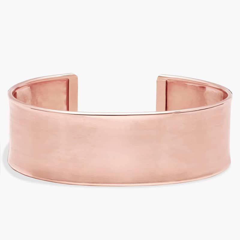 Satin Cuff Bracelet in 14k Italian Rose Gold (19 mm)