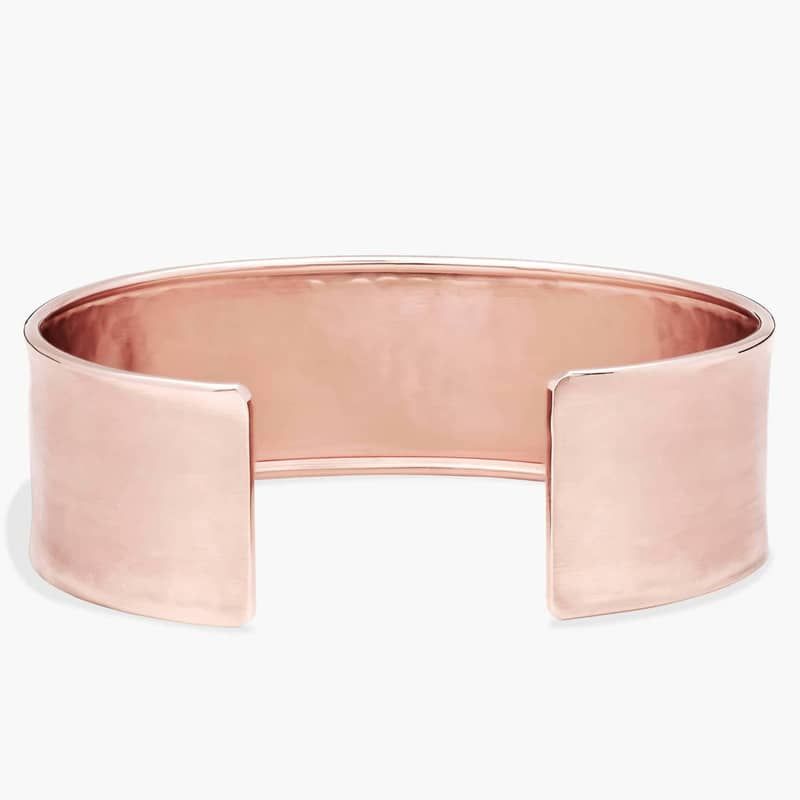 Satin Cuff Bracelet in 14k Italian Rose Gold (19 mm)