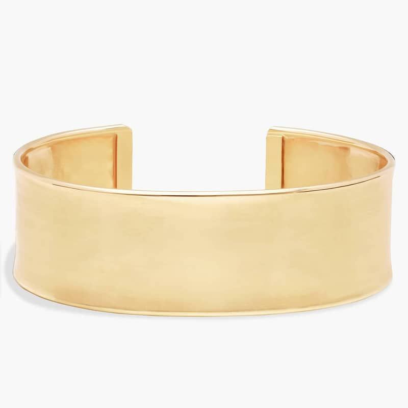 Satin Cuff Bracelet in 14k Italian Yellow Gold (19 mm)