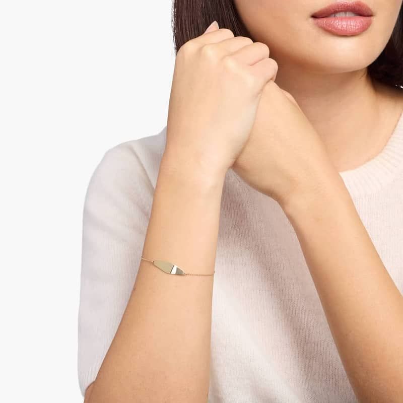 7.5" Bar Bracelet in 14k Yellow Gold (1.15 mm)