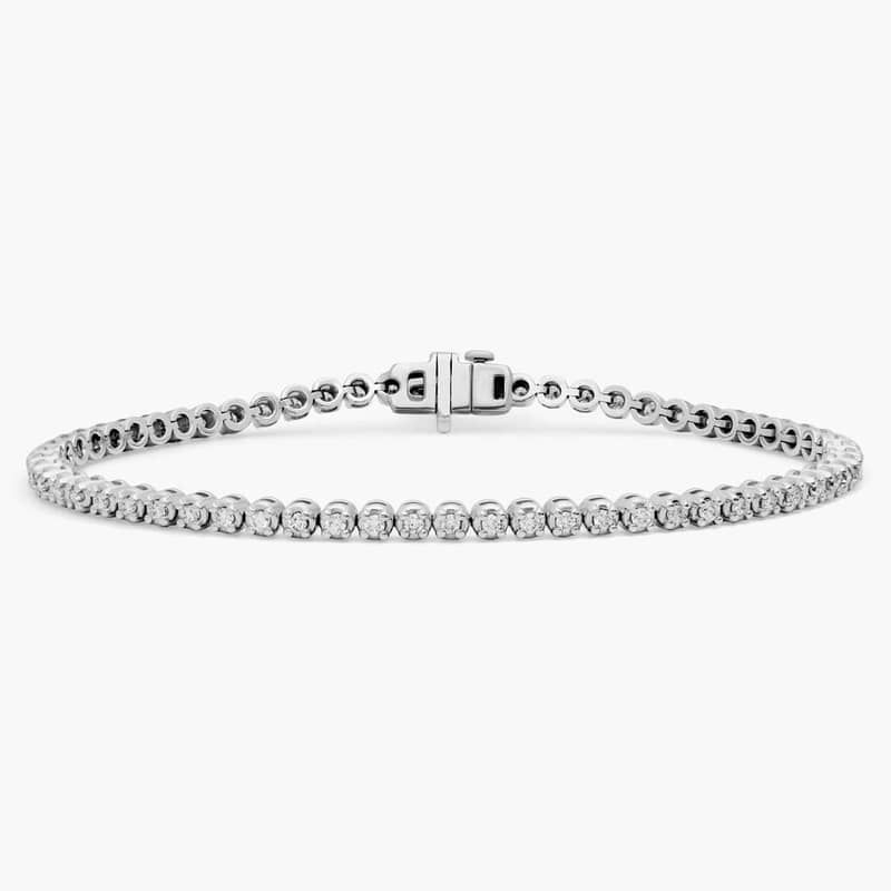 7 " Four Prong Lab-Grown Diamond Tennis Bracelet In 14k White Gold (1 Ct. - F-G / VS2-SI1)