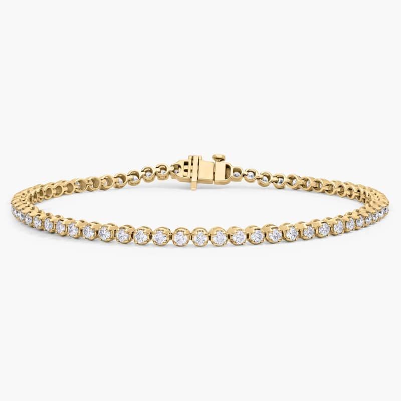 7 " Four Prong Lab-Grown Diamond Tennis Bracelet In 14K Yellow Gold (2 Ct. tw. - F-G / VS2-SI1)