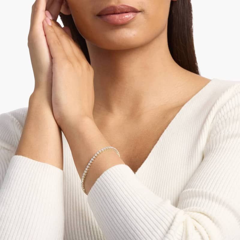 7 " Four Prong Lab-Grown Diamond Tennis Bracelet In 14K Yellow Gold (3 Ct. tw. - F-G / VS2-SI1)