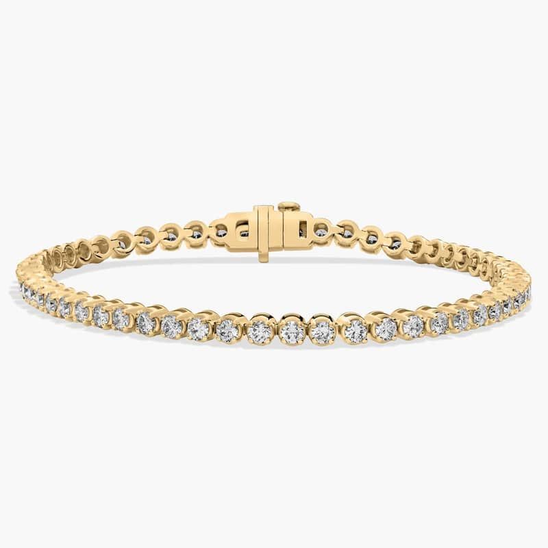 7 " Four Prong Lab-Grown Diamond Tennis Bracelet In 14K Yellow Gold (3 Ct. tw. - F-G / VS2-SI1)