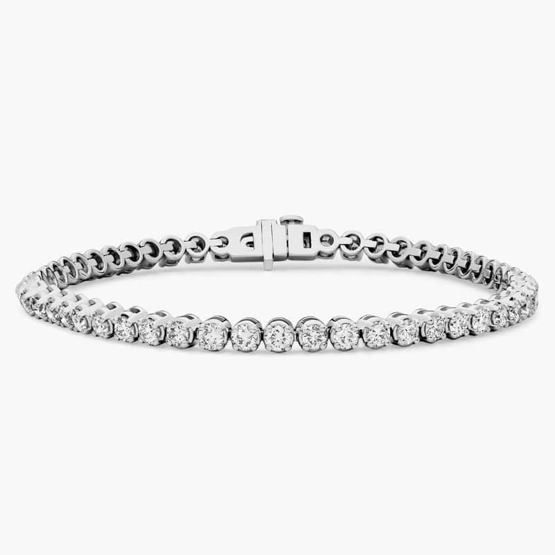 7 " Four Prong Lab-Grown Diamond Tennis Bracelet In 14k White Gold (4 Ct. - F-G / VS2-SI1)