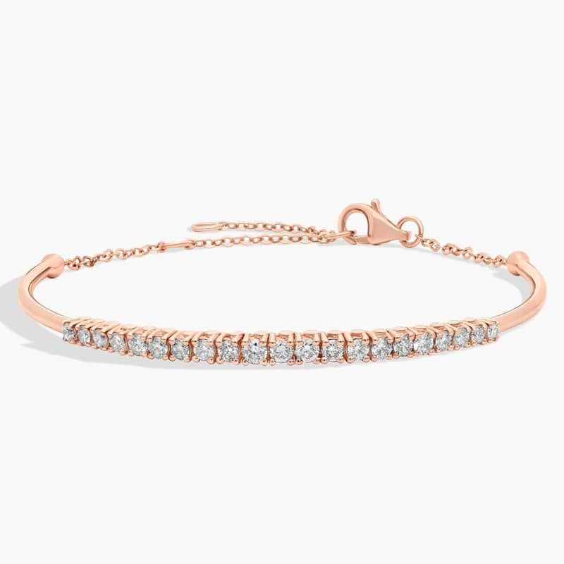 Diamond Flex Bar Bracelet in 14k Rose Gold (1/2 ct. tw)