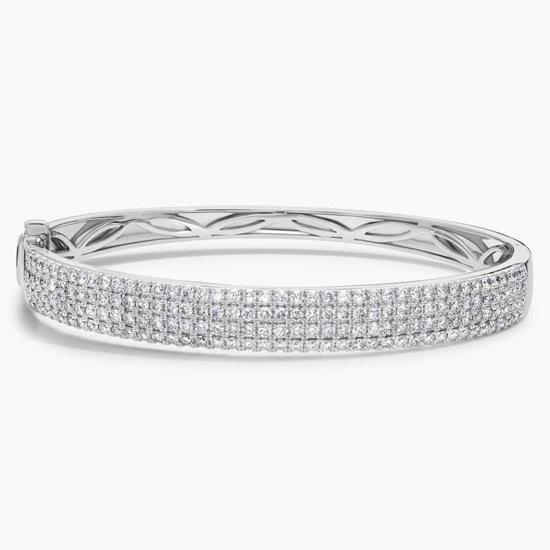 Diamond Multi-Row Bangle in 14k White Gold (3 1/6 ct. tw.)