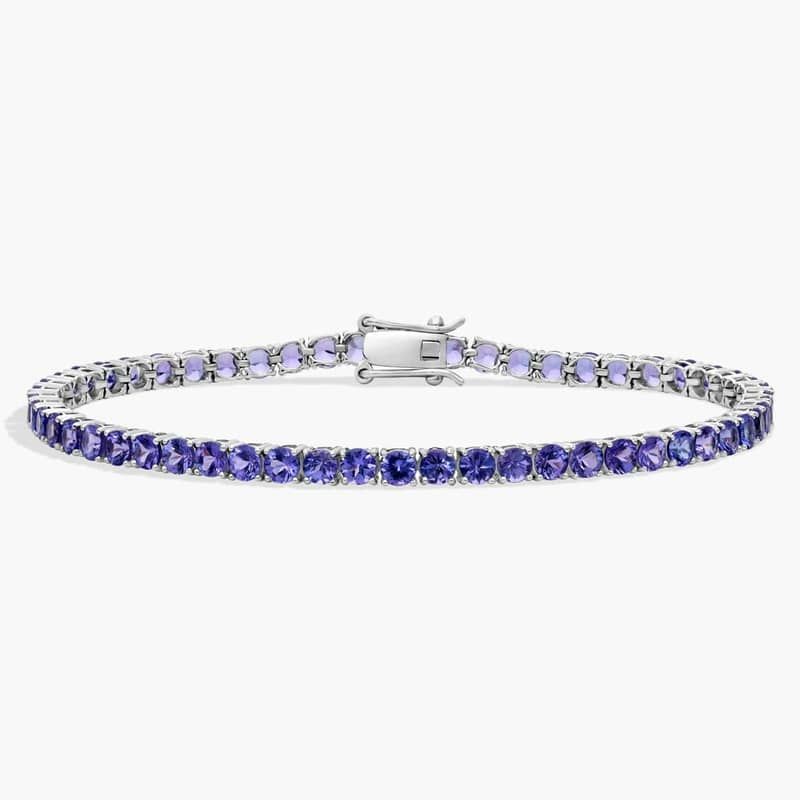 Tanzanite Birthstone Tennis Bracelet in 14K White Gold