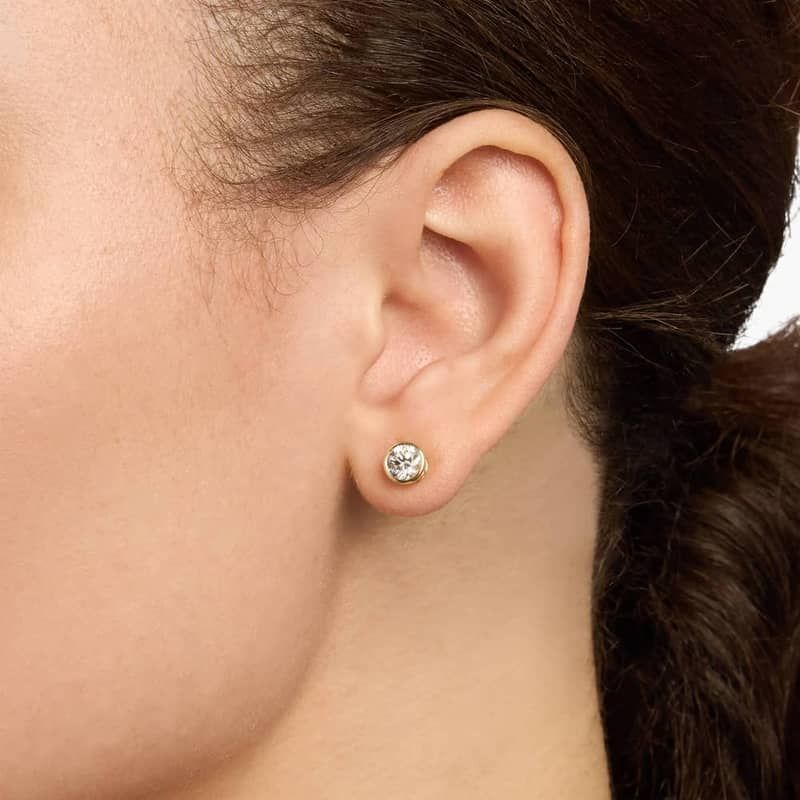 Bezel Set Lab-Grown Diamond Stud Earrings In 14K Yellow Gold (1 Ct. tw. - F-G / VS2-SI1)