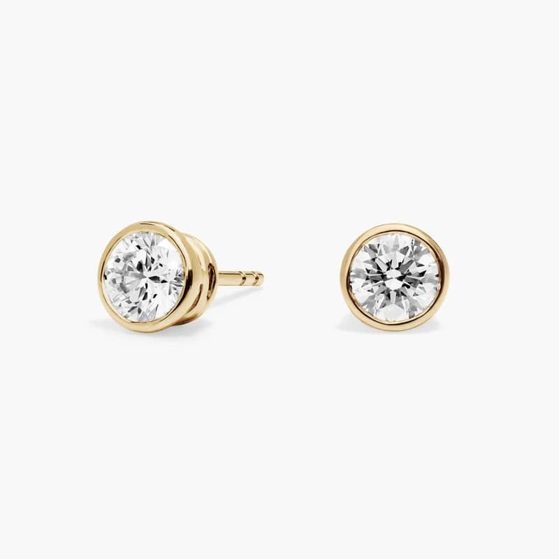Bezel Set Lab-Grown Diamond Stud Earrings In 14K Yellow Gold (1 Ct. tw. - F-G / VS2-SI1)