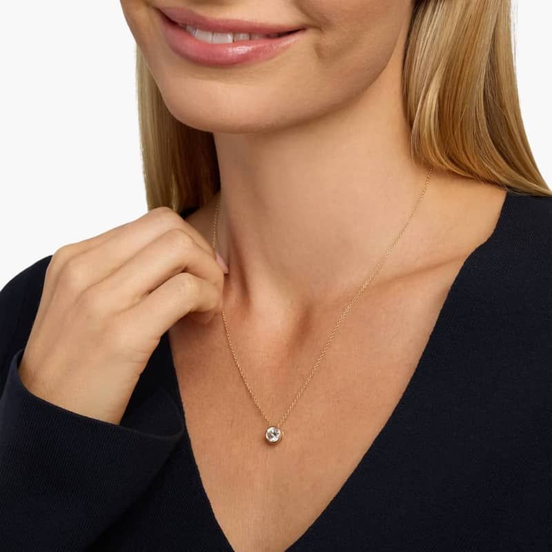 Bezel Lab-Grown Diamond Pendant In 14K Yellow Gold (1 Ct. tw. - F-G / VS2-SI1)