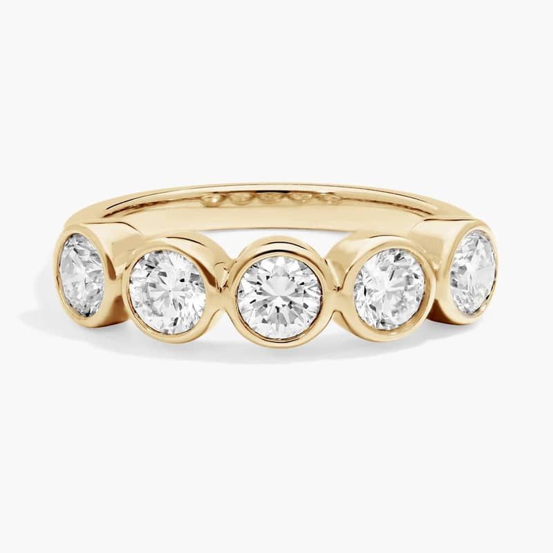 Lab-Grown Diamond Bezel Ring in 14K Yellow Gold