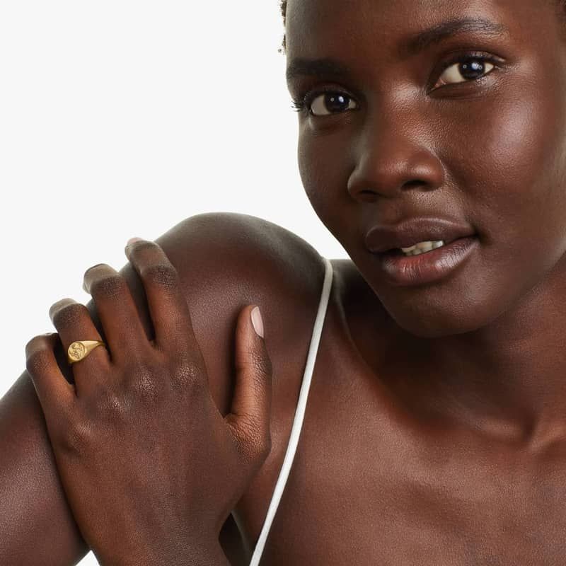 Taurus Zodiac Signet Ring In 14K Yellow Gold