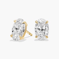 Oval diamond stud earrings