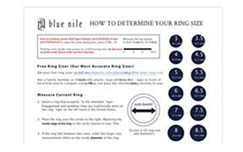 Printable PDF with ring sizing tips and an international ring size chart Printable PDF with ring sizing tips and an international ring size chart
