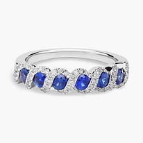 Sapphire and diamond wedding ring