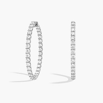 White gold diamond hoops